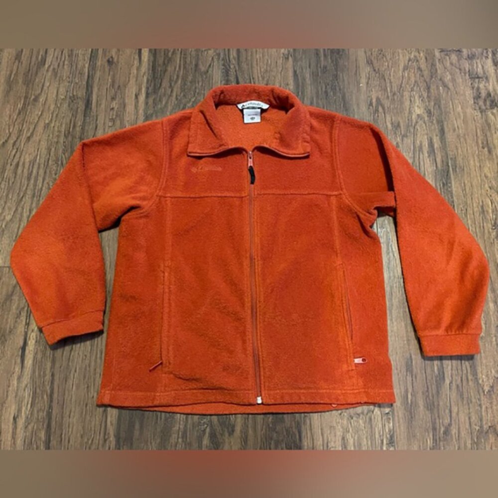 Columbia orange fleece zip sweater youth 14/16